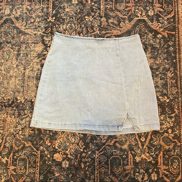 Wild fable notch front seamed denim mini skirt - Picture 4 of 6